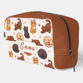 Moeie kattenpatroon Aangepaste monogram naam kinde Toilettasje (Rechterhoek)