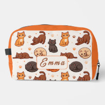Moeie kattenpatroon op maat gemaakte naam voor kin