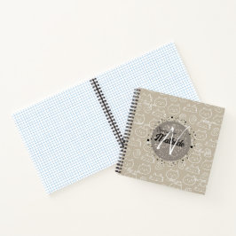 Moeie Kattenprint Monogram Persoonlijk Unieke Kind Notitieboek