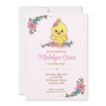 Moeie Kawaii Baby Kuiken Verjaardagsuitnodiging Ro