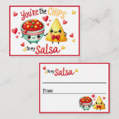 Moeie Kawaii Chips en Salsa Notitiekaartje (Voorkant / Achterkant)