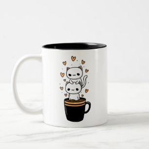 Moeie Kawaii Katten Koffiekopje Tweekleurige Mok