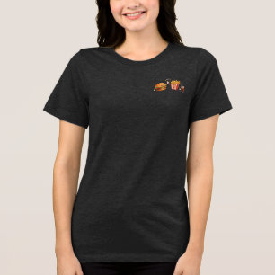 Moeie Kawaii Sushi Vrienden Karakters Illustratie Tri-Blend Shirt