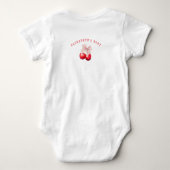 Moeie kers op roze strik babyshirtje romper (Achterkant)