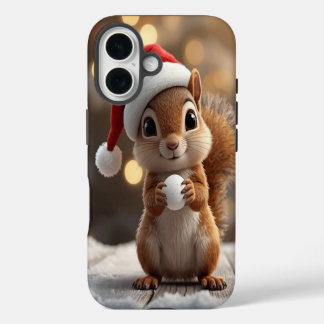 Moeie Kerst Eekhoorn iPhone 16 Hoesje