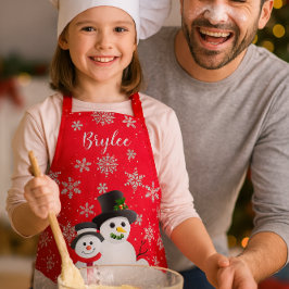 Moeie kerst-sneeuwmannen Persoonlijke kinder schor Schort