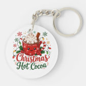 Moeie Kerst Warme Chocolade Mok Sleutelhanger (Achterkant)