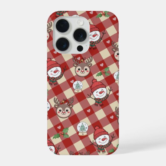 Moeie Kerstkarakters Phonehoes iPhone Hoesje (Achterkant)