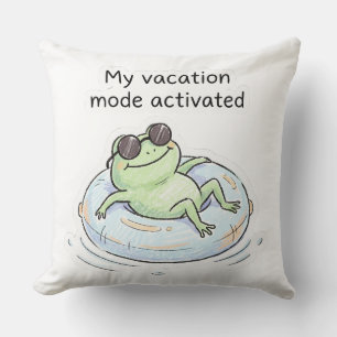 Moeie Kikker Vakantiestemming Geactiveerd Grappige Kussen