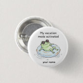 Moeie Kikker Vakantiestemming Geactiveerd Grappige Ronde Button 3,2 Cm (Voorkant /achterkant)