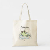 Moeie Kikker Vakantiestemming Geactiveerd Grappige Tote Bag (Achterkant)