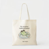 Moeie Kikker Vakantiestemming Geactiveerd Grappige Tote Bag (Voorkant)