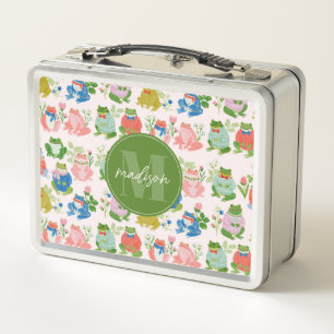 Moeie Kikkers Achtergrond Metalen Lunchbox