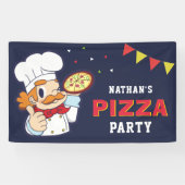 Moeie Kinder Pizzaverjaardagsfeestje Spandoek (Horizontaal)