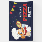 Moeie Kinder Pizzaverjaardagsfeestje Spandoek (Verticaal)