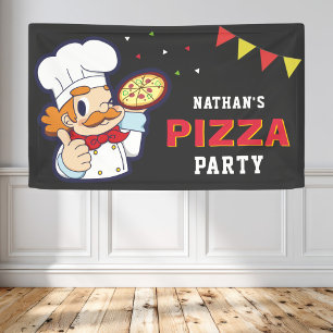 Moeie Kinder Pizzaverjaardagsfeestje Spandoek