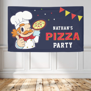 Moeie Kinder Pizzaverjaardagsfeestje Spandoek