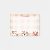Moeie Kinderen Aanpasbare Naam Manga Cartoon Kat Post-it® Notes (Voorkant)