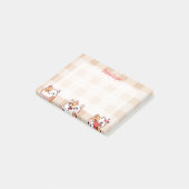 Moeie Kinderen Aanpasbare Naam Manga Cartoon Kat Post-it® Notes (Schuin)