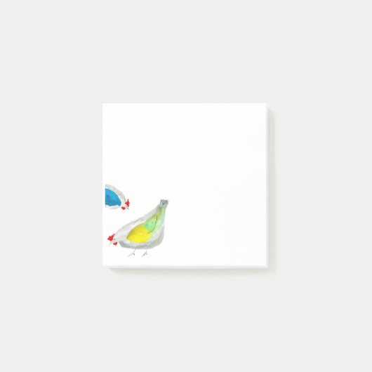 Moeie kippen aquarel post-it® notes (Voorkant)