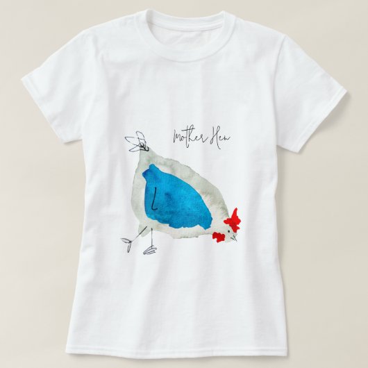 Moeie kippen aquarel t-shirt (Design voorkant)