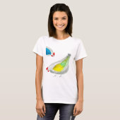 Moeie kippen aquarel t-shirt (Voorkant volledig)