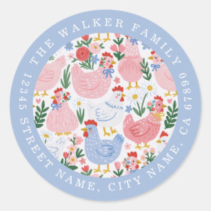 Moeie Kippen Ronde Stickers