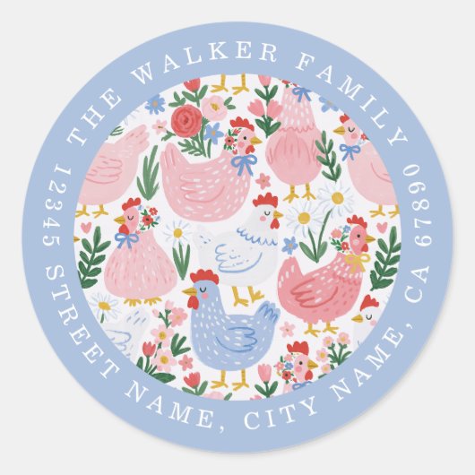 Moeie Kippen Ronde Stickers (Voorkant)