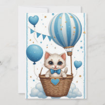 Moeie Kitten Baby Shower Ballonkaart 🐱