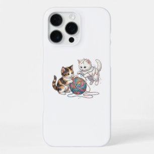 Moeie Kittens die met een Garibal Yarn Watercolor  iPhone 16 Pro Max Hoesje