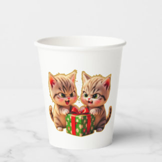 **Moeie Kittens die vechten om een Cadeau – Grappi Papieren Bekers