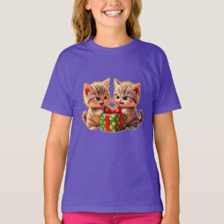 **Moeie Kittens die vechten om een Cadeau – Grappi T-shirt