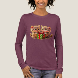 **Moeie Kittens die vechten om een Cadeau – Grappi Tri-Blend Shirt