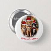 Moeie Kittens Kerstmis Ronde Button 5,7 Cm (Voorkant /achterkant)