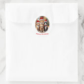 Moeie Kittens Kerstmis Ronde Sticker (Tas)