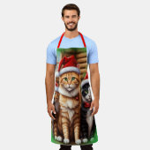 Moeie Kittens Kerstmis Schort (Gedragen)