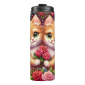 Moeie Kittens Rozen Boeket Thermosbeker (Voorkant)