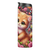 Moeie Kittens Rozen Boeket Thermosbeker (Geroteerd rechts)
