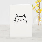 Moeie Kitty Tekenkaart Kaart (Gele Bloem)