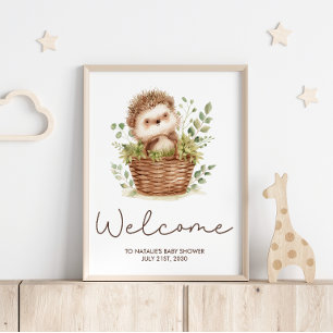 Moeie Kleine Egel Baby Shower Welkom Bord Poster