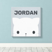 Moeie Kleine Kat met Gepersonaliseerde Naam Canvas (Insitu (Houten vloer))