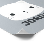 Moeie Kleine Kat met Gepersonaliseerde Naam Poster (Hoek)