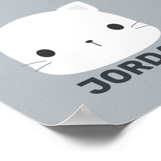 Moeie Kleine Kat met Gepersonaliseerde Naam Poster (Hoek)