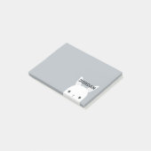 Moeie kleine konijn met gepersonaliseerde naam post-it® notes (Schuin)