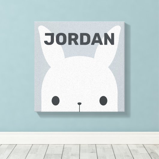 Moeie kleine konijnenkonijn met gepersonaliseerde  canvas afdruk (Insitu (Houten vloer))