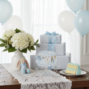 Moeie klerenlijn voor baby shower jongen acryl uitnodigingen