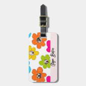Moeie kleurrijke bloem Hondenmoeder Leuke fotocoll Bagagelabel (Voorkant verticaal)
