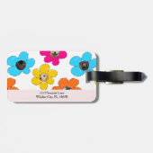 Moeie kleurrijke bloem Hondenmoeder Leuke fotocoll Bagagelabel (Achterkant horizontaal)