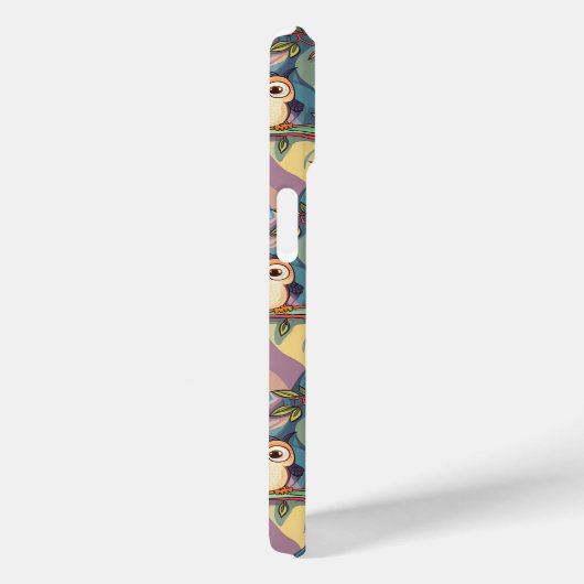 Moeie Kleurrijke Uil Patroon Hoesje (Achterkant / Rechts)