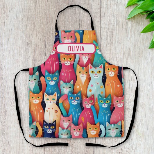 Moeie Kleurrijke Whimsical Kittens Persoonlijk Schort